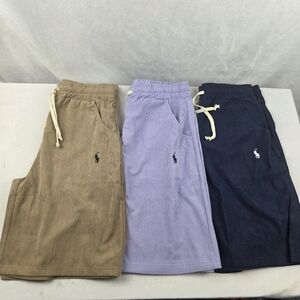 NWOT Lot Of 3 Lightweight Corduroy Shorts Drawstring Elastic Waist W17